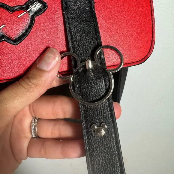 Primark Disney Red & Black Mickey Mouse Bag Tote (satchel) adjustable strap - Picture 7 of 11